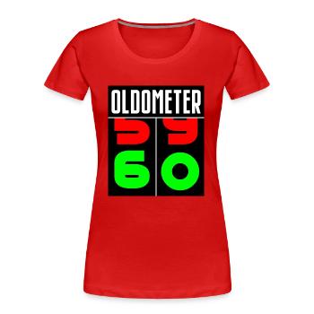 Oldometer 60th Birthday - Women's Premium Organic T-Shirt - red - Front - Mia (176cm)