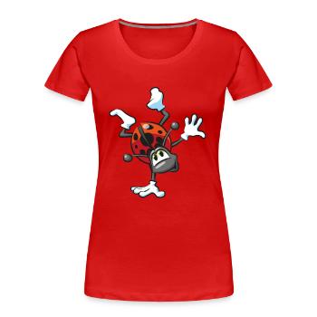 Marienkäfer Handstand Glück Comic - Frauen Premium Bio T-Shirt - Rot - Vorne - Mia (176cm)