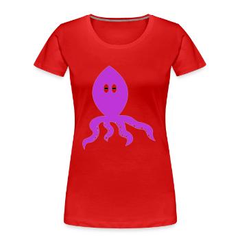 thinking squid - Women's Premium Organic T-Shirt - red - Front - Mia (176cm)