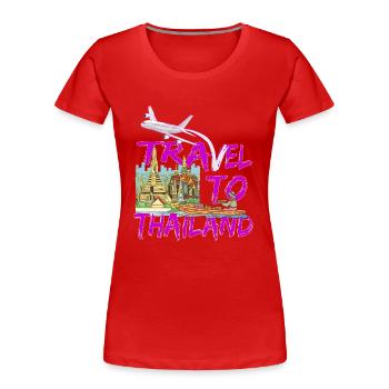 Reise nach Thailand, Bangkok Auswandern und Urlaub - Frauen Premium Bio T-Shirt - Rot - Vorne - Mia (176cm)