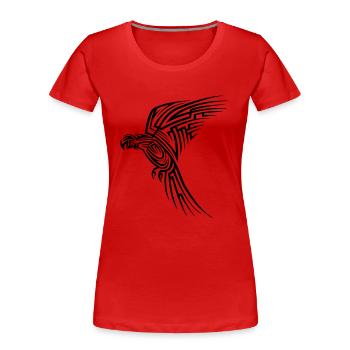 Papagai Tribal Tattoo - Women's Premium Organic T-Shirt - red - Front - Mia (176cm)