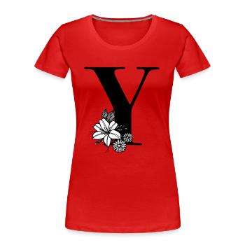 Letter Y - Women's Premium Organic T-Shirt - red - Front - Mia (176cm)
