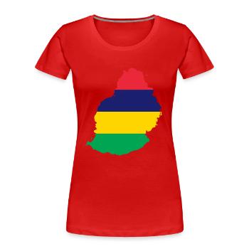 Maurice - T-shirt bio Premium Femme - rouge - Devant - Mia (176cm)