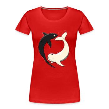 Yin und Yang - Frauen Premium Bio T-Shirt - Rot - Vorne - Mia (176cm)