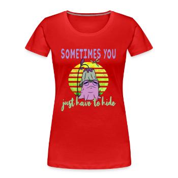 Depression Depression Frog - Women's Premium Organic T-Shirt - red - Front - Mia (176cm)