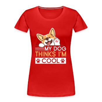 Dog 1 - Women's Premium Organic T-Shirt - red - Front - Mia (176cm)