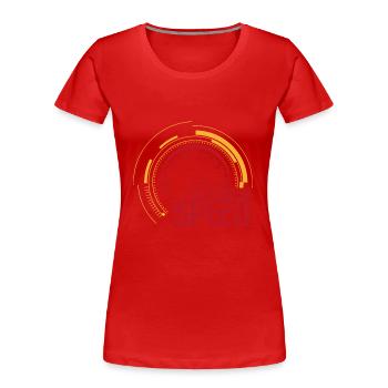 Nous vivons pour la vitesse - T-shirt bio Premium Femme - rouge - Devant - Mia (176cm)