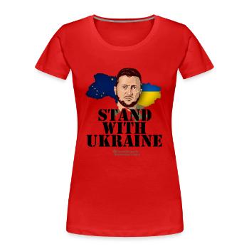 Alaska Ukraine Unterstützer T-Shirt Design - Frauen Premium Bio T-Shirt - Rot - Vorne - Mia (176cm)