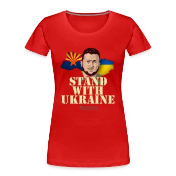 Ukraine Arizona - Frauen Premium Bio T-Shirt - Rot - Vorne - Mia (176cm)
