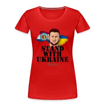 Missouri Ukraine Flag Supporter Design - Women's Premium Organic T-Shirt - red - Front - Mia (176cm)