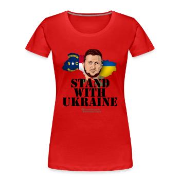 Ukraine North Carolina - Frauen Premium Bio T-Shirt - Rot - Vorne - Mia (176cm)