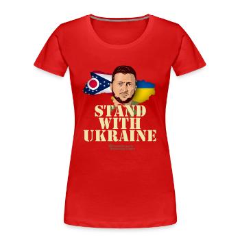 Ukraine Ohio - Frauen Premium Bio T-Shirt - Rot - Vorne - Mia (176cm)