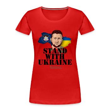 Ukraine Zelensky Utah - Frauen Premium Bio T-Shirt - Rot - Vorne - Mia (176cm)