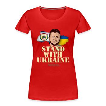Ukraine West Virginia - Frauen Premium Bio T-Shirt - Rot - Vorne - Mia (176cm)