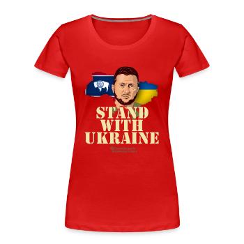 Ukraine Wyoming - T-shirt bio Premium Femme - rouge - Devant - Mia (176cm)