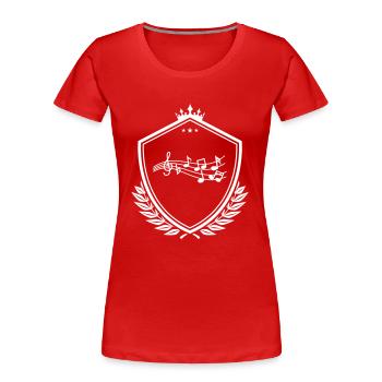 Partitions Armoiries - T-shirt bio Premium Femme - rouge - Devant - Mia (176cm)