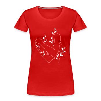 Corps en croissance - T-shirt bio Premium Femme - rouge - Devant - Mia (176cm)