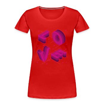 LOVE ROSE - T-shirt bio Premium Femme - rouge - Devant - Mia (176cm)
