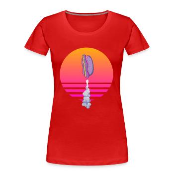 Hot Dog Rakete - Frauen Premium Bio T-Shirt - Rot - Vorne - Mia (176cm)
