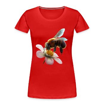 Biene auf Blume - Frauen Premium Bio T-Shirt - Rot - Vorne - Mia (176cm)