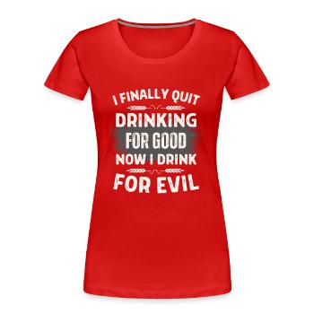 Joke joke in English - Women's Premium Organic T-Shirt - red - Front - Mia (176cm)