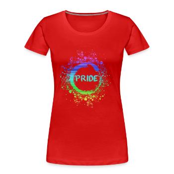 gay,gay pride,pride,LGBT,rainbow - Women's Premium Organic T-Shirt - red - Front - Mia (176cm)