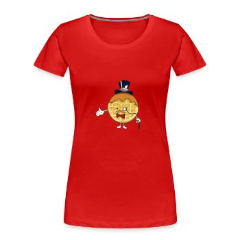 Waffel - Frauen Premium Bio T-Shirt - Rot - Vorne - Mia (176cm)