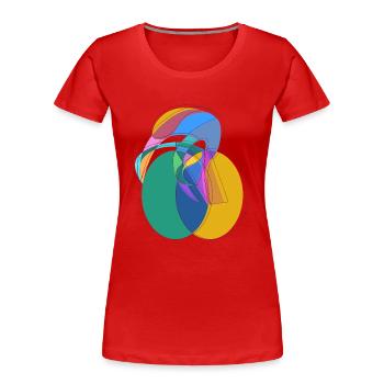 Radfahrer aura abstrakter kreis geometrische zeichnung - Frauen Premium Bio T-Shirt - Rot - Vorne - Mia (176cm)