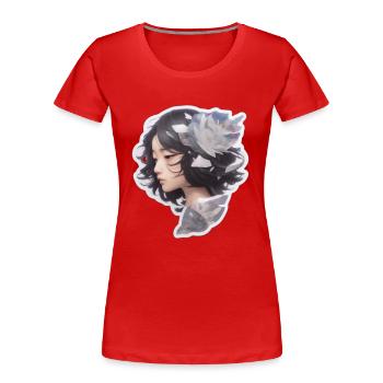 Nature's Darling - Frauen Premium Bio T-Shirt - Rot - Vorne - Mia (176cm)