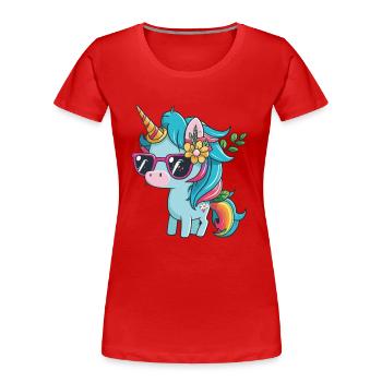 unicorn - Frauen Premium Bio T-Shirt - Rot - Vorne - Mia (176cm)