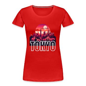 japan Mania - T-shirt bio Premium Femme - rouge - Devant - Mia (176cm)