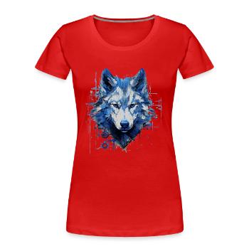 T-Shirt Loup Loups Wolf Pack Animal Lover - T-shirt bio Premium Femme - rouge - Devant - Mia (176cm)