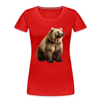Brown bears are omnivores - Women's Premium Organic T-Shirt - red - Front - Mia (176cm)