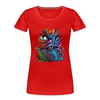 Graffiti Street Art Spray Colors Cool Artist Retro - Women's Premium Organic T-Shirt - red - Front - Mia (176cm)