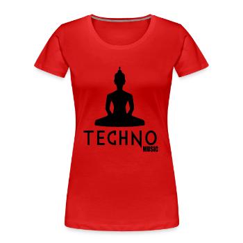 Techno-Musik 1 - Frauen Premium Bio T-Shirt - Rot - Vorne - Mia (176cm)