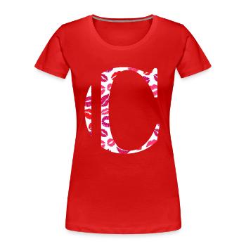 Lettre c bisous - T-shirt bio Premium Femme - rouge - Devant - Mia (176cm)