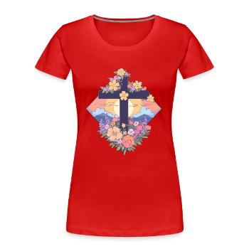 Renaissance - Frauen Premium Bio T-Shirt - Rot - Vorne - Mia (176cm)