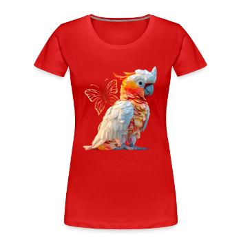 Kakadu - Frauen Premium Bio T-Shirt - Rot - Vorne - Mia (176cm)