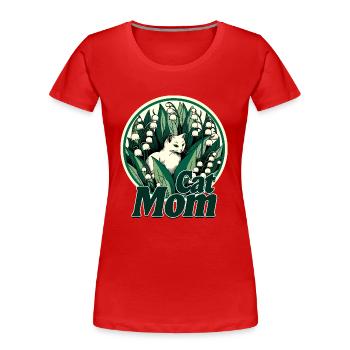 Katzen-Mama - Frauen Premium Bio T-Shirt - Rot - Vorne - Mia (176cm)