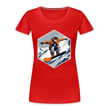 Snowboarder Vieil Homme Avec Barbe - T-shirt bio Premium Femme - rouge - Devant - Mia (176cm)