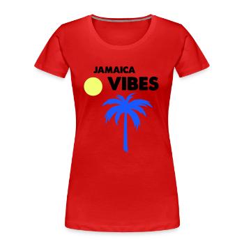 jamaica vibes - Frauen Premium Bio T-Shirt - Rot - Vorne - Mia (176cm)