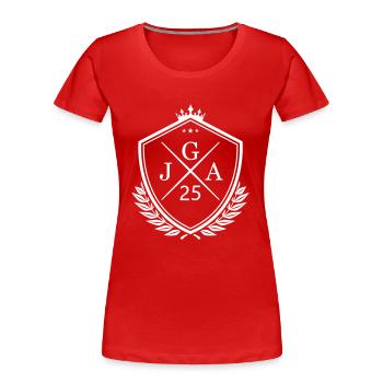 JGA 25 - T-shirt bio Premium Femme - rouge - Devant - Mia (176cm)