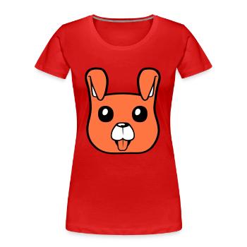 Visage de chien Petit chiot heureux Animal de compagnie - T-shirt bio Premium Femme - rouge - Devant - Mia (176cm)