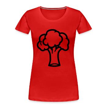 Brokkoli - Frauen Premium Bio T-Shirt - Rot - Vorne - Mia (176cm)