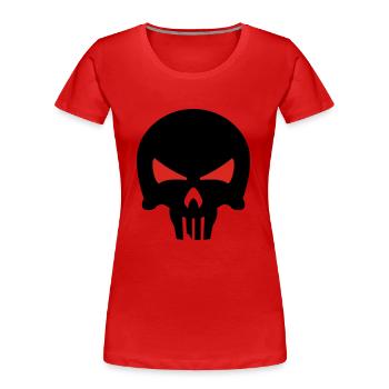 bone head - Frauen Premium Bio T-Shirt - Rot - Vorne - Mia (176cm)