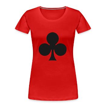 Kreuz / Treff - Symbol - Frauen Premium Bio T-Shirt - Rot - Vorne - Mia (176cm)
