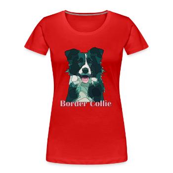 border collie - Women's Premium Organic T-Shirt - red - Front - Mia (176cm)