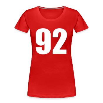 92 - Women's Premium Organic T-Shirt - red - Front - Mia (176cm)