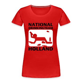 NATIONAL DRINKING TEAM HOLLAND - Frauen Premium Bio T-Shirt - Rot - Vorne - Mia (176cm)
