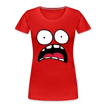 Oh mon dieu! Comique - T-shirt bio Premium Femme - rouge - Devant - Mia (176cm)